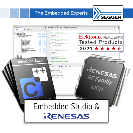 SEGGER Embedded Studio available for the Renesas RE Family of MCUs