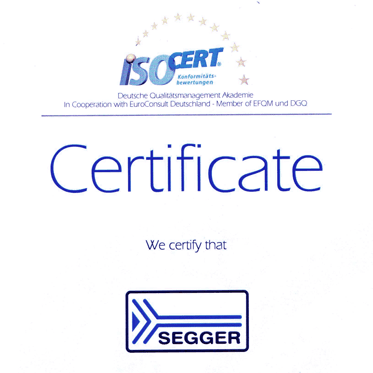SEGGER ISO Certification