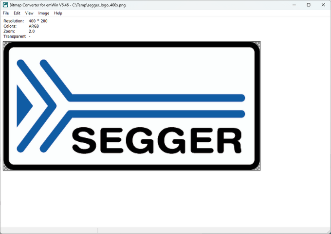 Bitmap Converter showing the SEGGER logo