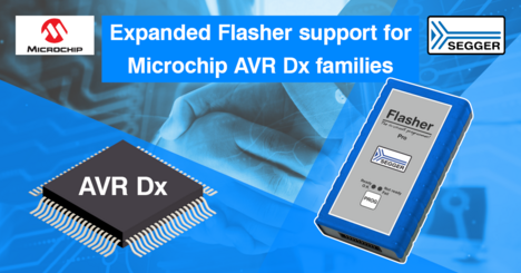 News graphic: Flasher support Microchip AVR Dx