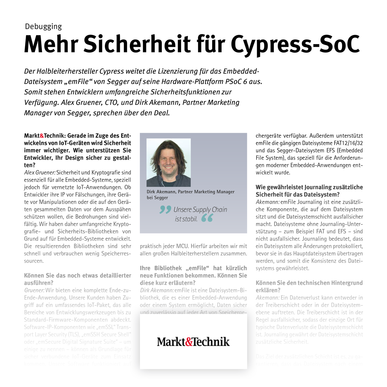 SEGGER Press: Debugging — Mehr Sicherheit für Cypress-SoC
