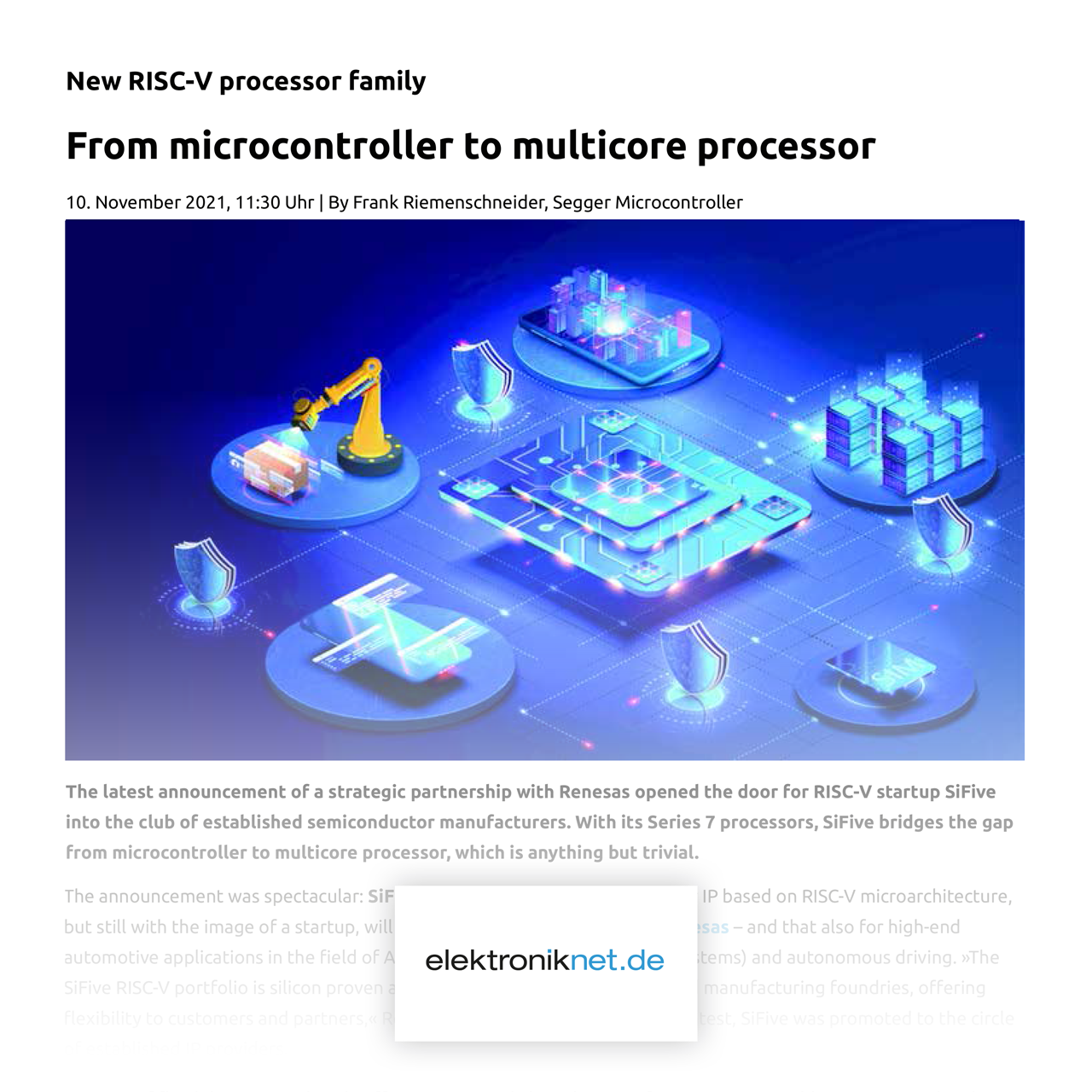 SEGGER Press: New RISC-V processor family — From microcontroller to multicore processor