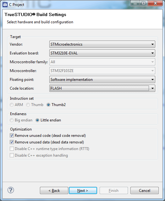 2 C Project BuildSettings