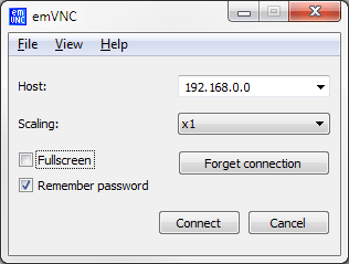 SEGGER Free Utilities emVNC ConnectScreen